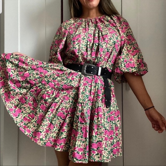 Zara puff shoulder print floral dress - Picture 7 of 10